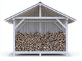 Portalegna - Legno - 220x60x160 cm - Bianco - Stile rustico