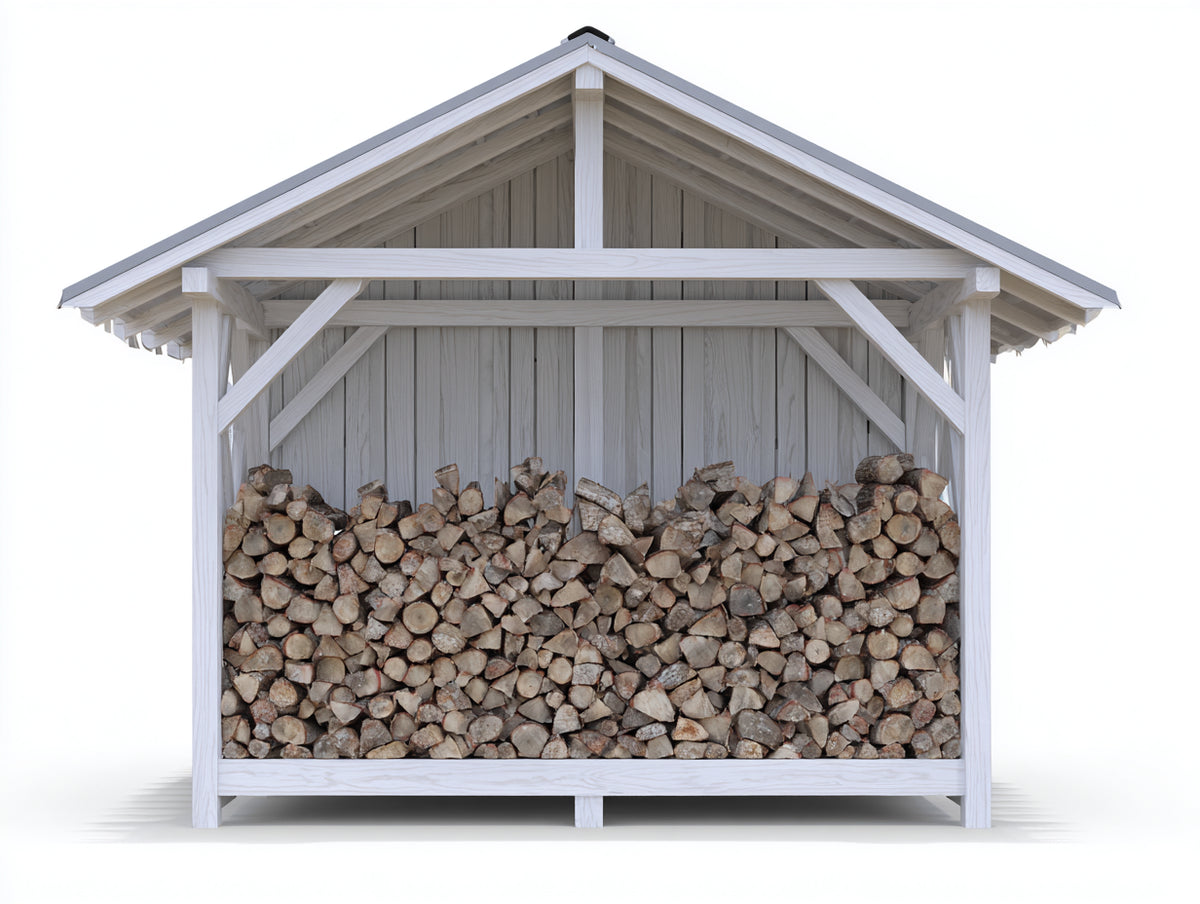 Portalegna - Legno - 220x60x160 cm - Bianco - Stile rustico