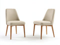 Sedia da pranzo - Ecopelle - 50x56x82 cm - Beige - Stile moderno
