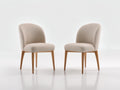 Sedia da pranzo - Tessuto-Legno - 52 x 57 x 82 cm - Beige-Naturale - Stile moderno