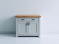 Credenza - Legno-Metallo - 90 x 40 x 85 cm - Grigio chiaro-Legno naturale - Stile country moderno