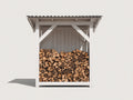 Portalegna - Legno - 160x60x150 cm - Bianco - Stile rustico