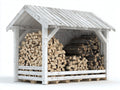 Portalegna - Legno - 200x100x180 cm - Bianco - Stile rustico