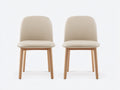 Sedia da pranzo - Ecopelle - 48x56x82 cm - Beige - Stile moderno