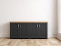 Credenza - Legno-Metallo - 170 x 42 x 82 cm - Antracite-Legno naturale - Stile contemporaneo rustico