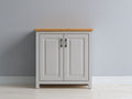Credenza - Legno-Metallo - 80 x 38 x 85 cm - Bianco caldo-Legno naturale - Stile country moderno