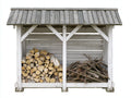 Portalegna - Legno - 180x90x150 cm - Bianco - Stile rustico