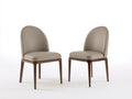 Sedia da pranzo - Similpelle-Legno - 51 x 57 x 84 cm - Tortora-Noce - Stile moderno