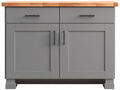 Credenza - Legno-Metallo - 100 x 40 x 85 cm - Grigio-Legno naturale - Stile moderno