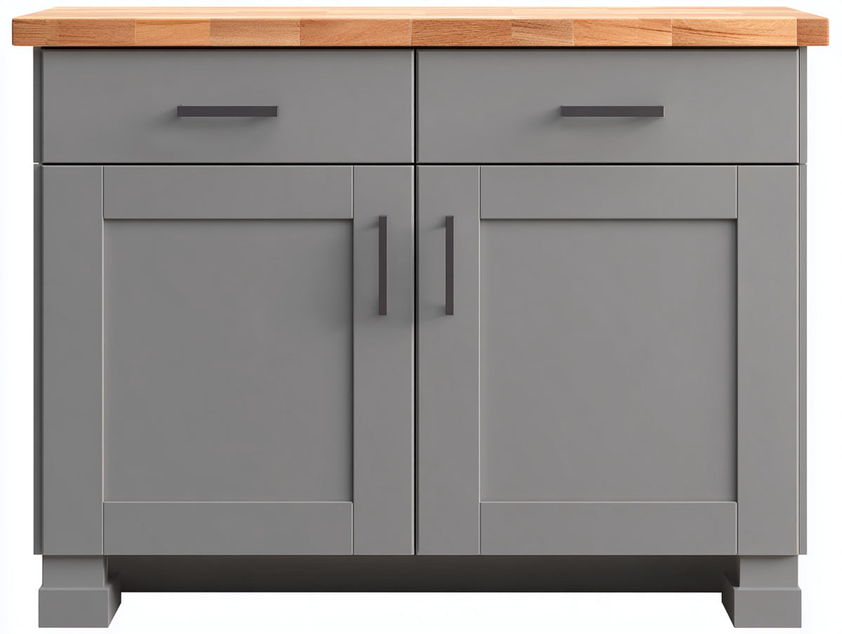 Credenza - Legno-Metallo - 100 x 40 x 85 cm - Grigio-Legno naturale - Stile moderno