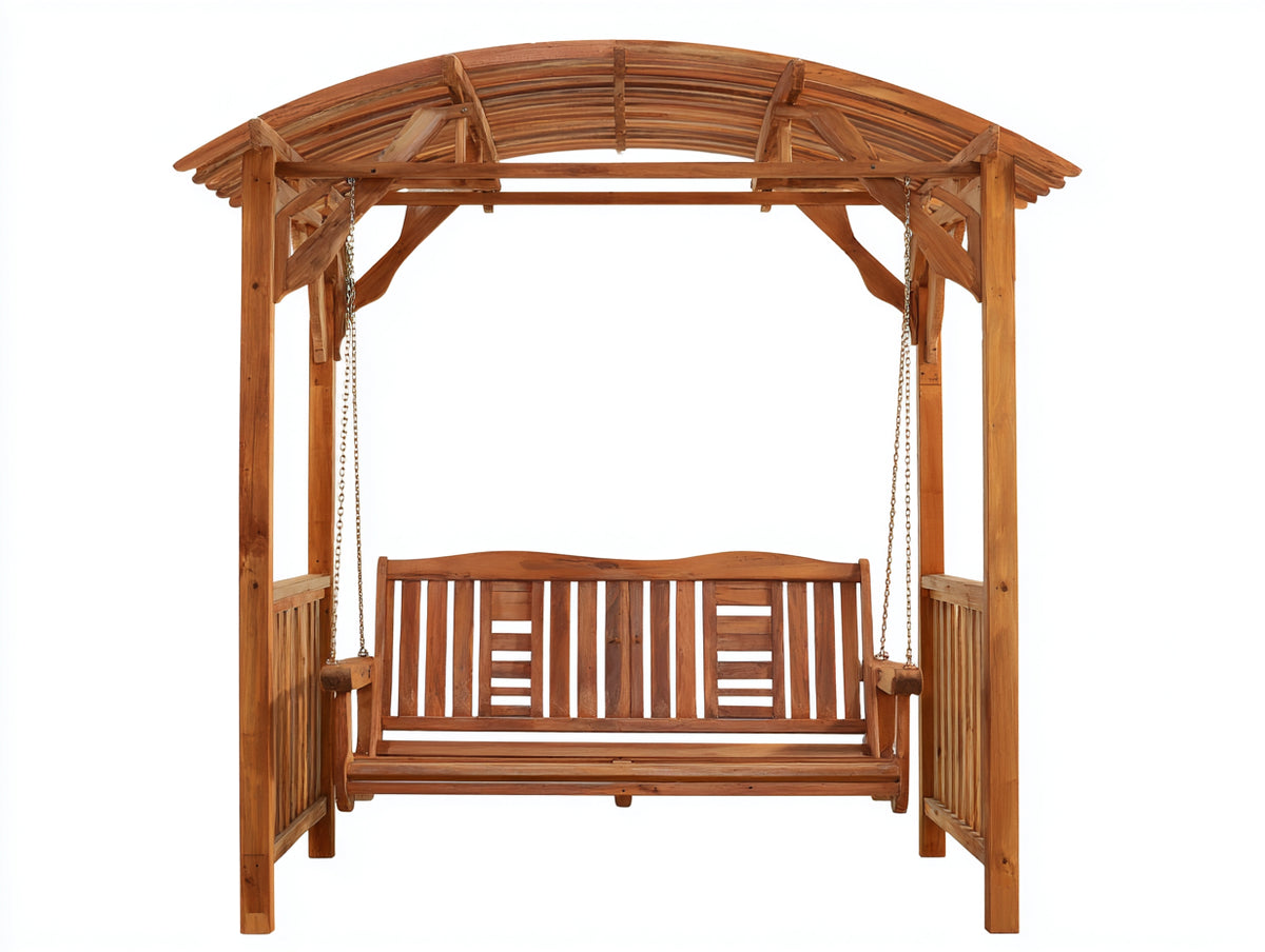 Dondolo da giardino - Legno - 120x80x170 cm - Legno naturale - Stile classico