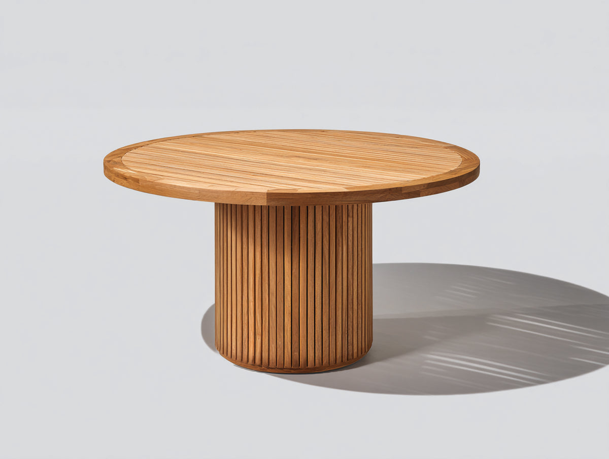 Tavolo da giardino-Teak-140x140x76 cm-Naturale-Stile contemporaneo